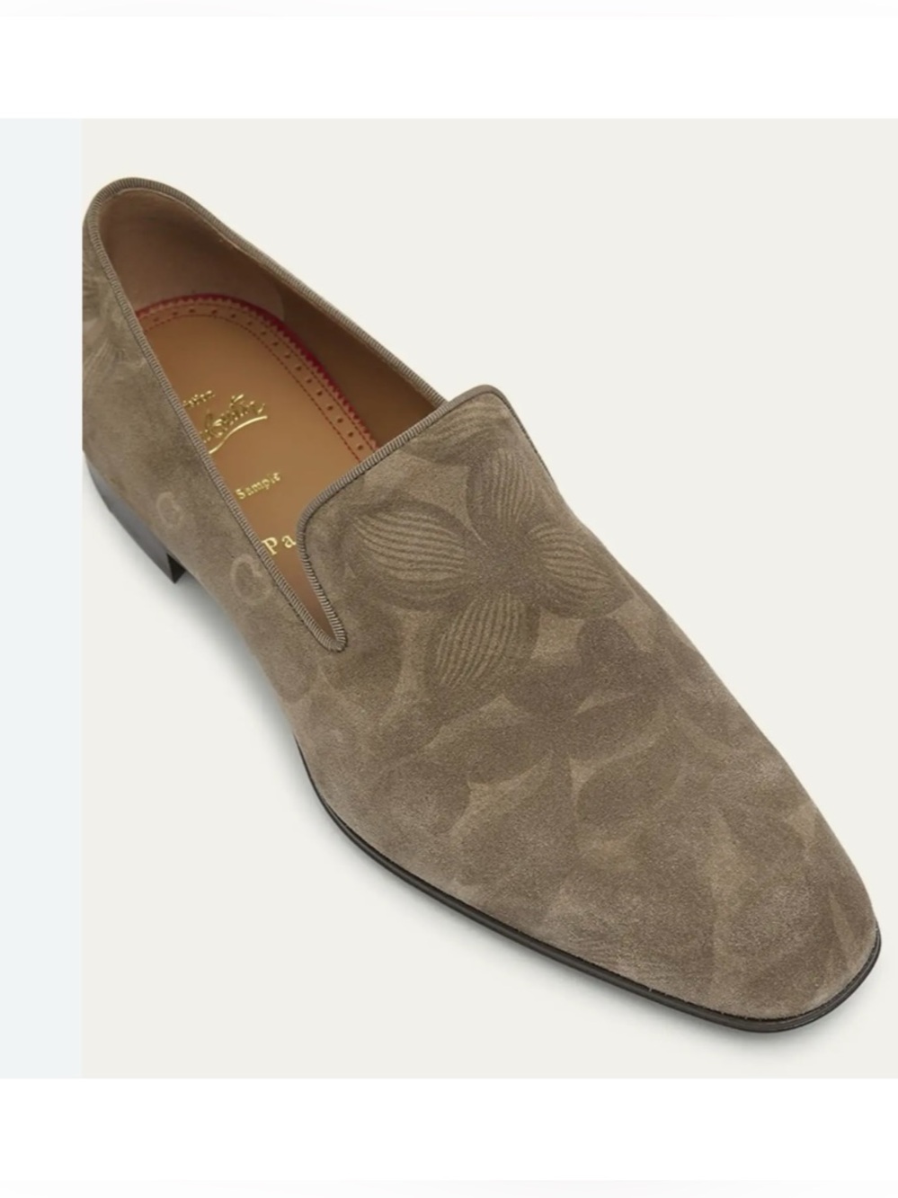 Christian Louboutin dandelion floral suede loafers size 42/9 US made Italy